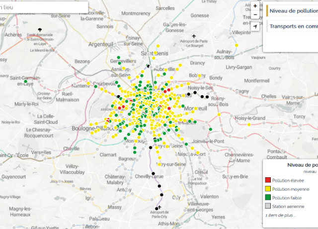 Cartographie interactive du réseau francilien